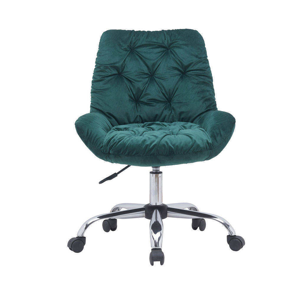 Office Desk Set Luxury Dining Sofa Blue Velvet Round Base Office Swivel Chair