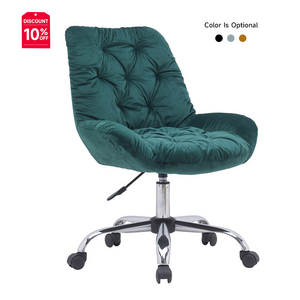 Office Desk Set Luxury Dining Sofa Blue Velvet Round Base Office Swivel Chair