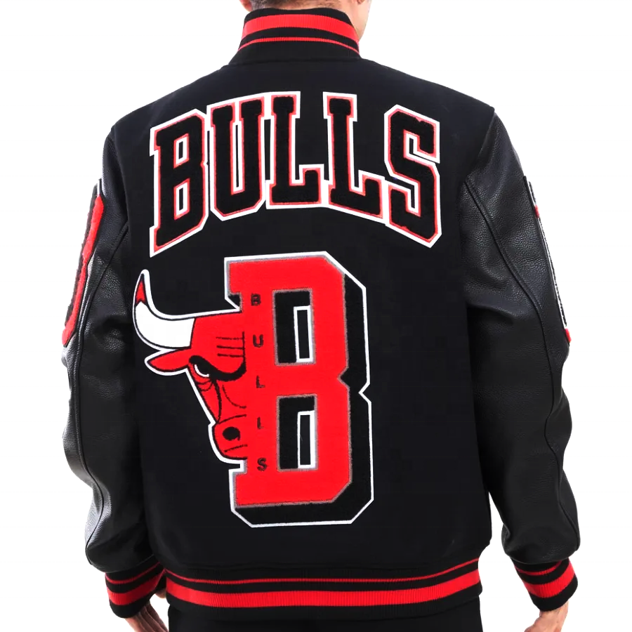 Custom Wholesale Cheap price Polyester Satin Varsity Bomber Baseball Winter Jacket Lakers Jacket Bulls Jacket