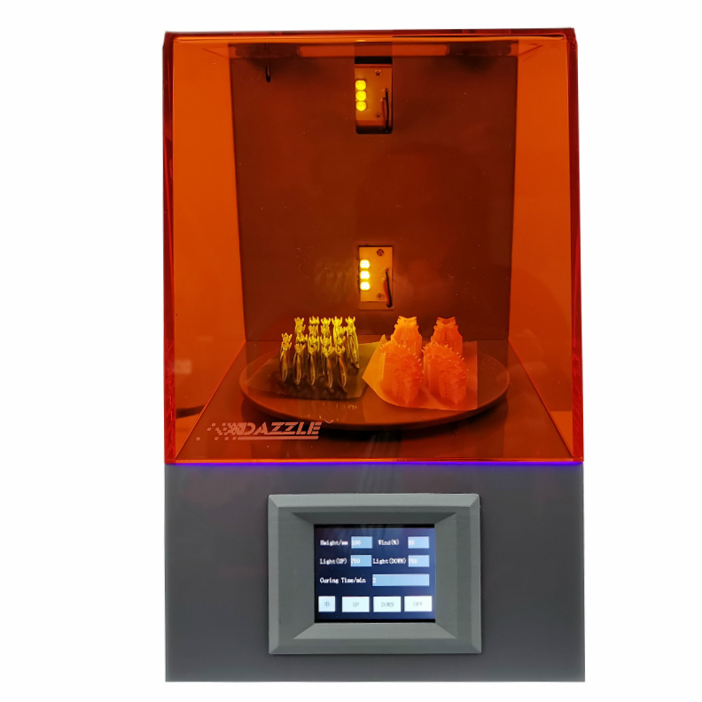 DAZZLE Resin UV Cure Chamber LED Light Dryer Box Curing Unit Lamp 3D Printing Post-curing Machine Dental Jewelry 405nm 100-240V