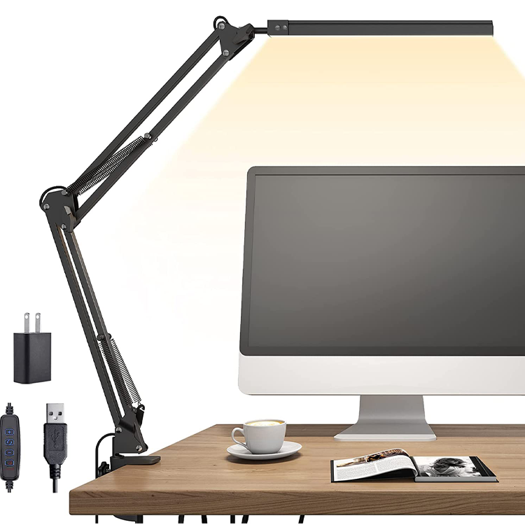 2024 Light Brightness Adjustable  Desk Lamp Flexible Swing Arm Aluminum LED Table Lamp