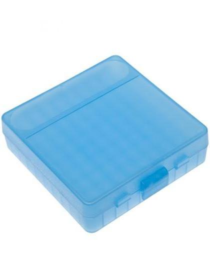 waterproof blue 100 round plastic hard flip-top ammo box