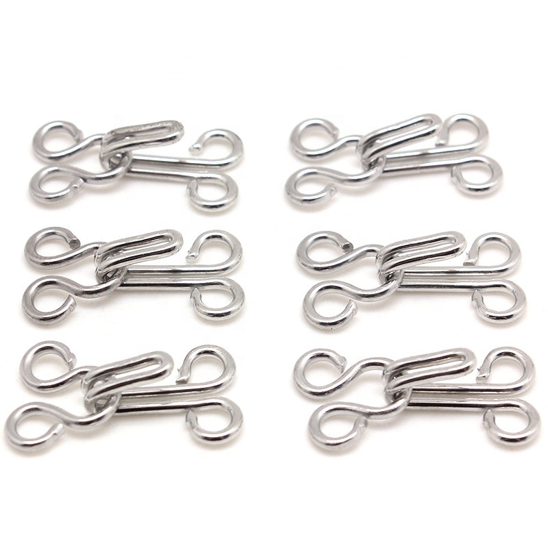 New Arrival  Metal Hook And Eye In Silver Color Eco Friendly Trousers Hook And Eye hook and Bar Closure For Pants/Coats