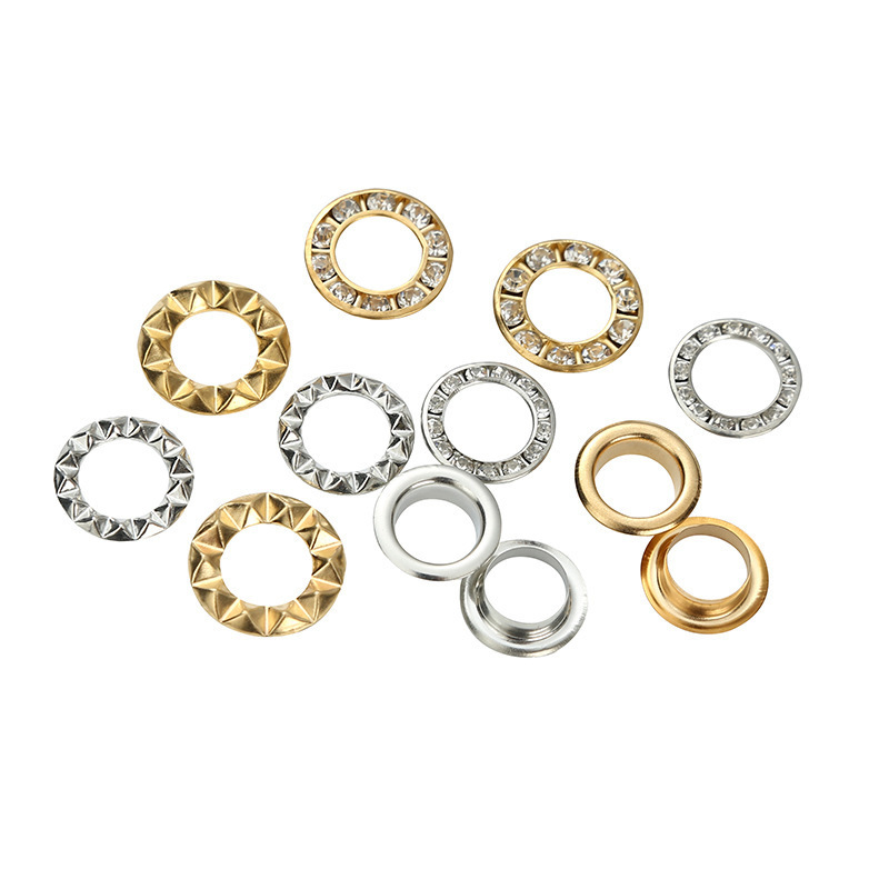 Wholesale custom size plated metal brass stainless steel garment eyelet for shoes and bag