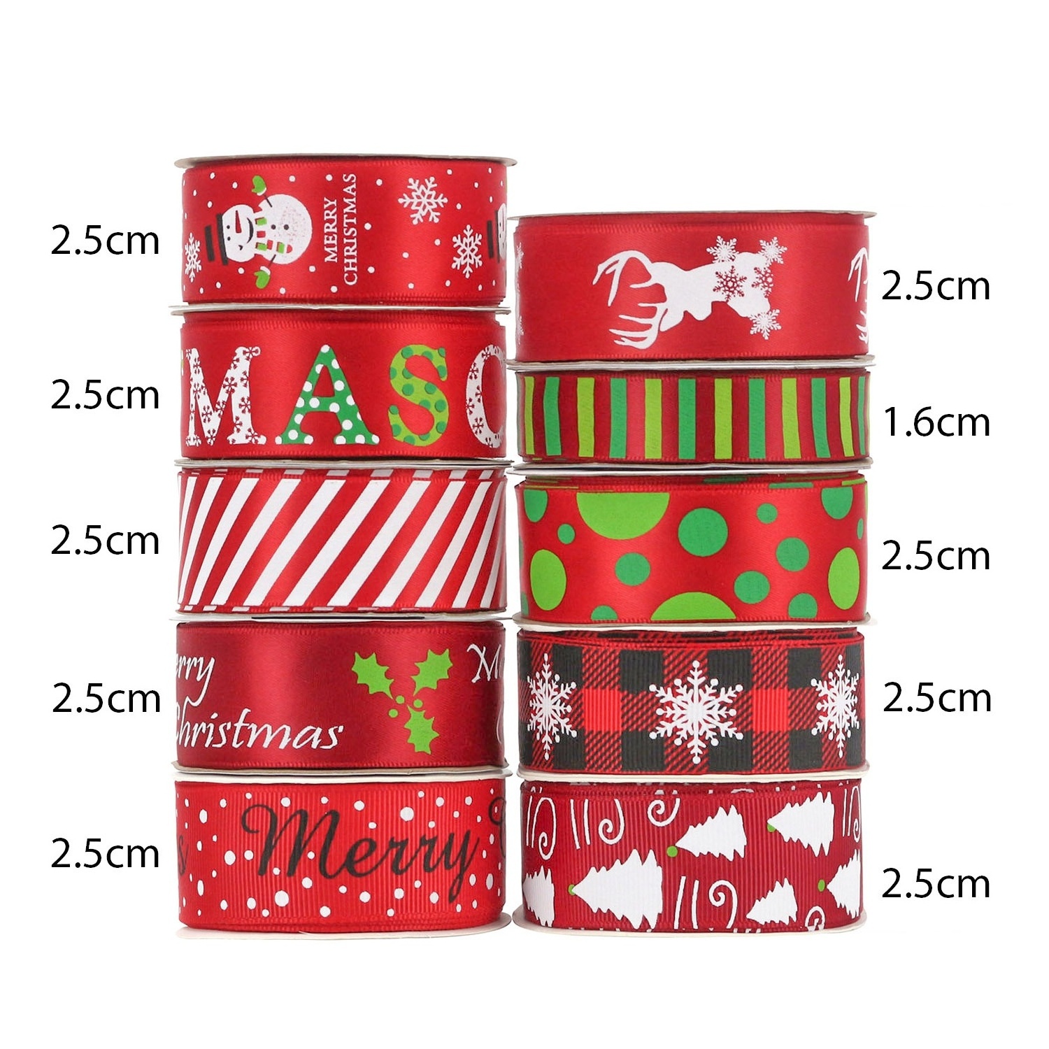 New Arrival Custom Printed Christmas Satin Ribbon Tape 1.6cm/ 2.5cm Grosgrain Print Ribbon With Logo