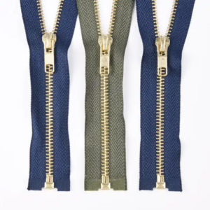 Wholesale Factory ODM OEM #5 50cm Brass Zippers Open End Metal Zipper for Jeans Clothes