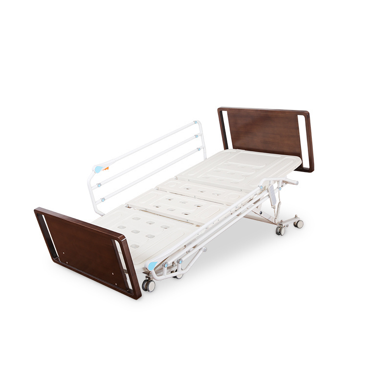 Wooden Side Rails Hospital Bed Electric 5-function Home Style Furniture Hospital Equipment