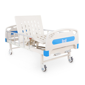 On Sale Hospital Furniture Clinic Patient Bed 2 Function Manual Steel Frame Healthcare Nursing Medical Care Bed