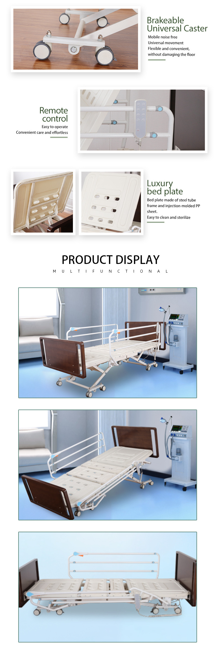 5 Function Wood Home Care Bed The Disabled Electric Nursing Bed For Elderly Medical Hospital Bed