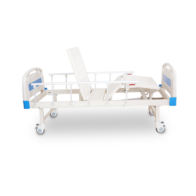 On Sale Hospital Furniture Clinic Patient Bed 2 Function Manual Steel Frame Healthcare Nursing Medical Care Bed