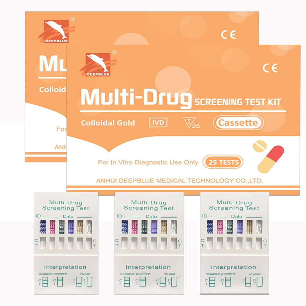 DEEPBLUE Medical Supplies Muilt-Drug Screening Test 7 In 1THC/MOP/MET/BZO/AMP/COC/SOMA Rapid Test Kits With CE Approval