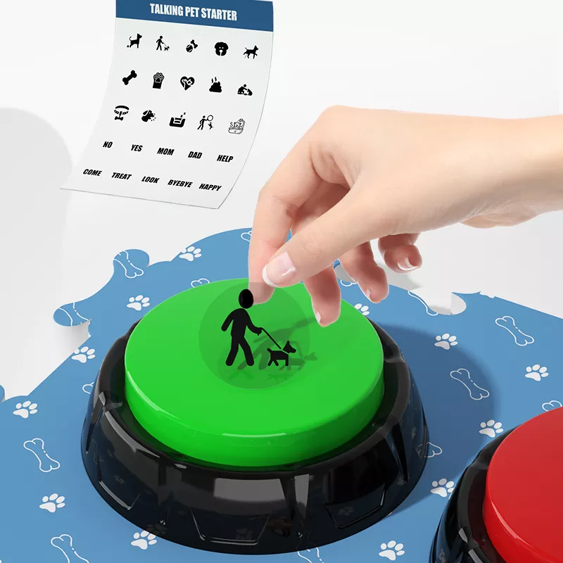 Custom Wholesale Press Sound Bell Dog Buzzer Recordable Dog Training Talking Buttons For Communication