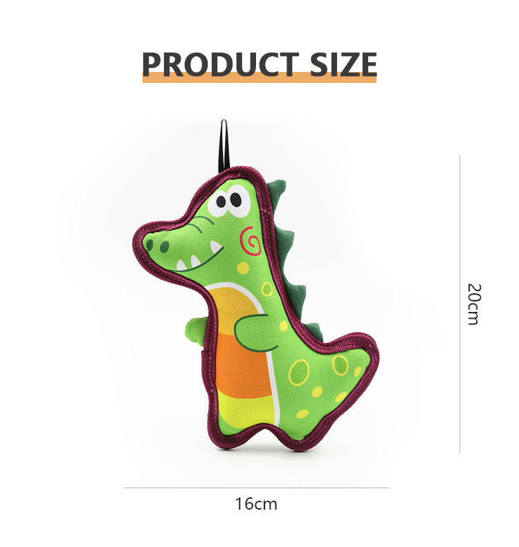 Design Printed Tough Cow Giraffe Alligator Custom Stuffed Animal Toys Plush Squeak Chew Toy for Dog Aggressive