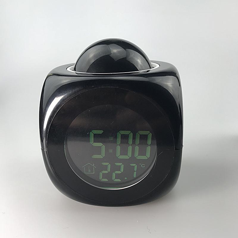 Creative LCD Projection Desk Clock English Voice Timekeeping Multi-function Alarm Clock with Temperature Display