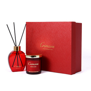 Wholesale Christmas gift box soy wax candle reed diffuser and aromatherapy candle set