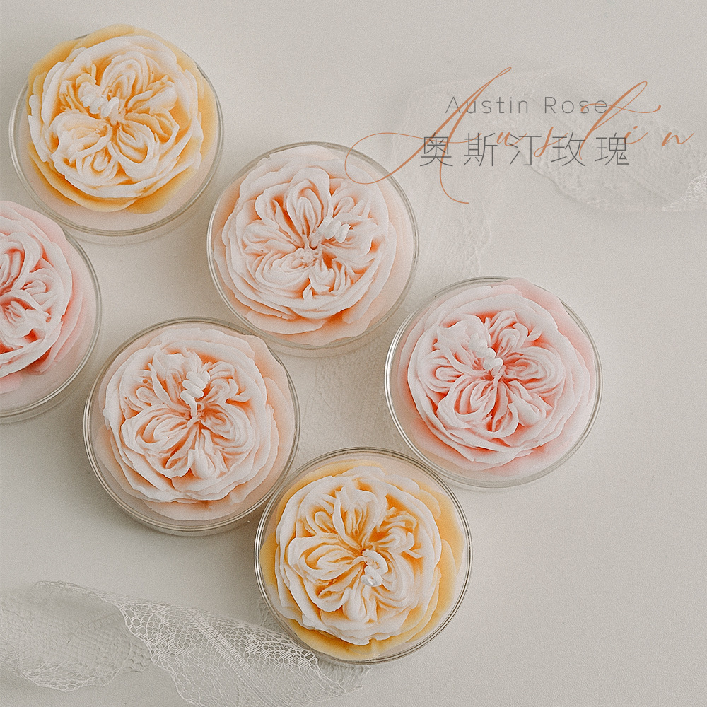 Roses flowers Handmade candles scented birthday Gift Decorations Wedding soy candles