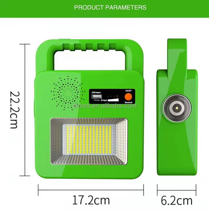 Multi-functional Solar Portable Outdoor Flood Light For Camping Emergency Warning Portable Searchlight