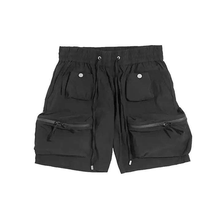 Decheng Oem Custom Clothes Men Lightweight Shorts Workout Multi Pocket 2023 Summer Casual Cargo Black Shorts For Men