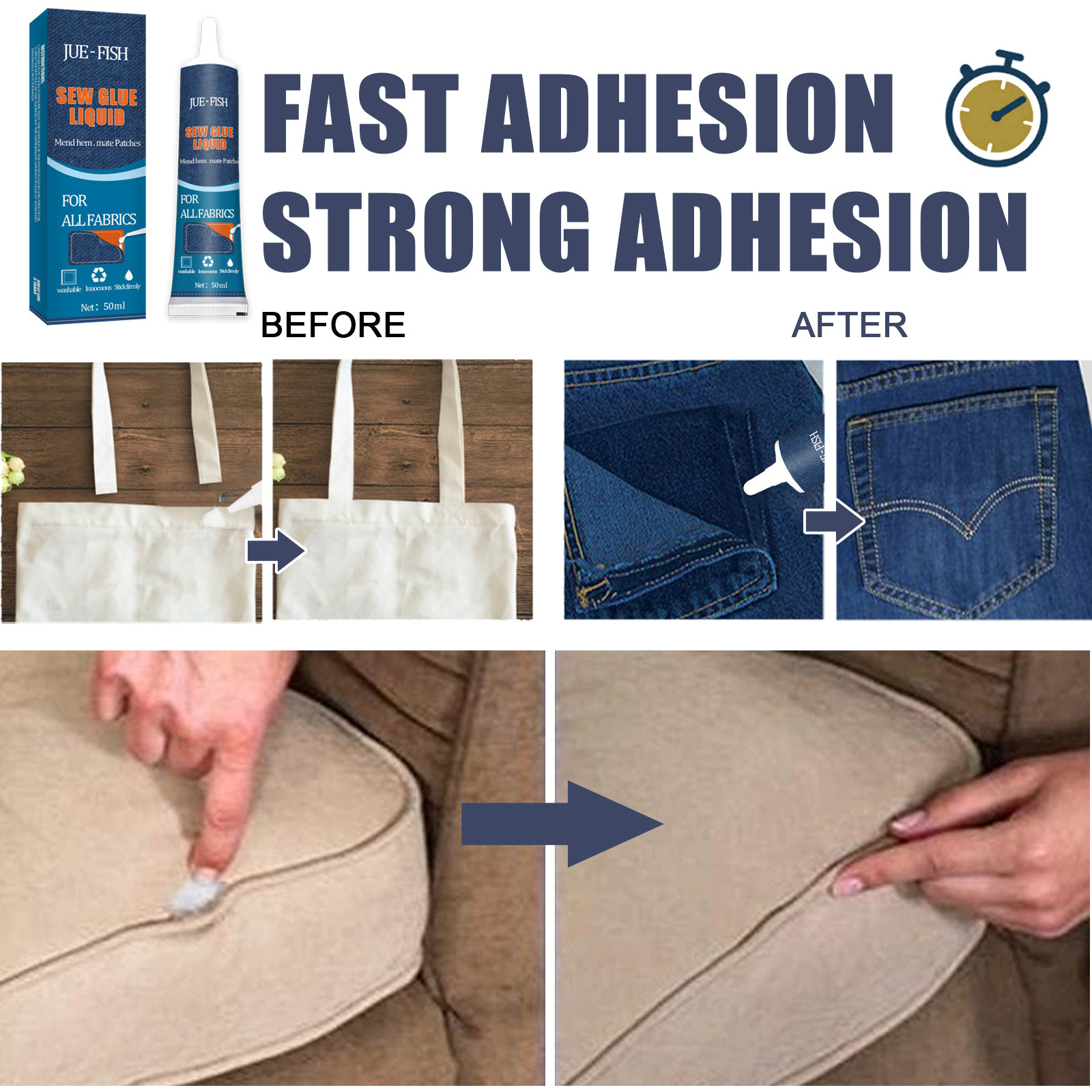 Fast Drying Fabric Adhesive Glue Transparent Epoxy Resin Glue Repair Chemical For Clothing Fast Drying Repair Glue Adhesive