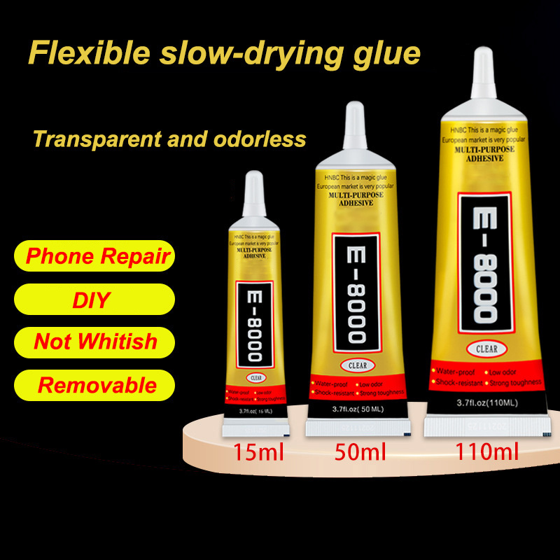 Epoxy Adhesive E8000 glue 50ml 110ml for crystal jewelry glass metal DIY acrylic phone screen repair from Daichen