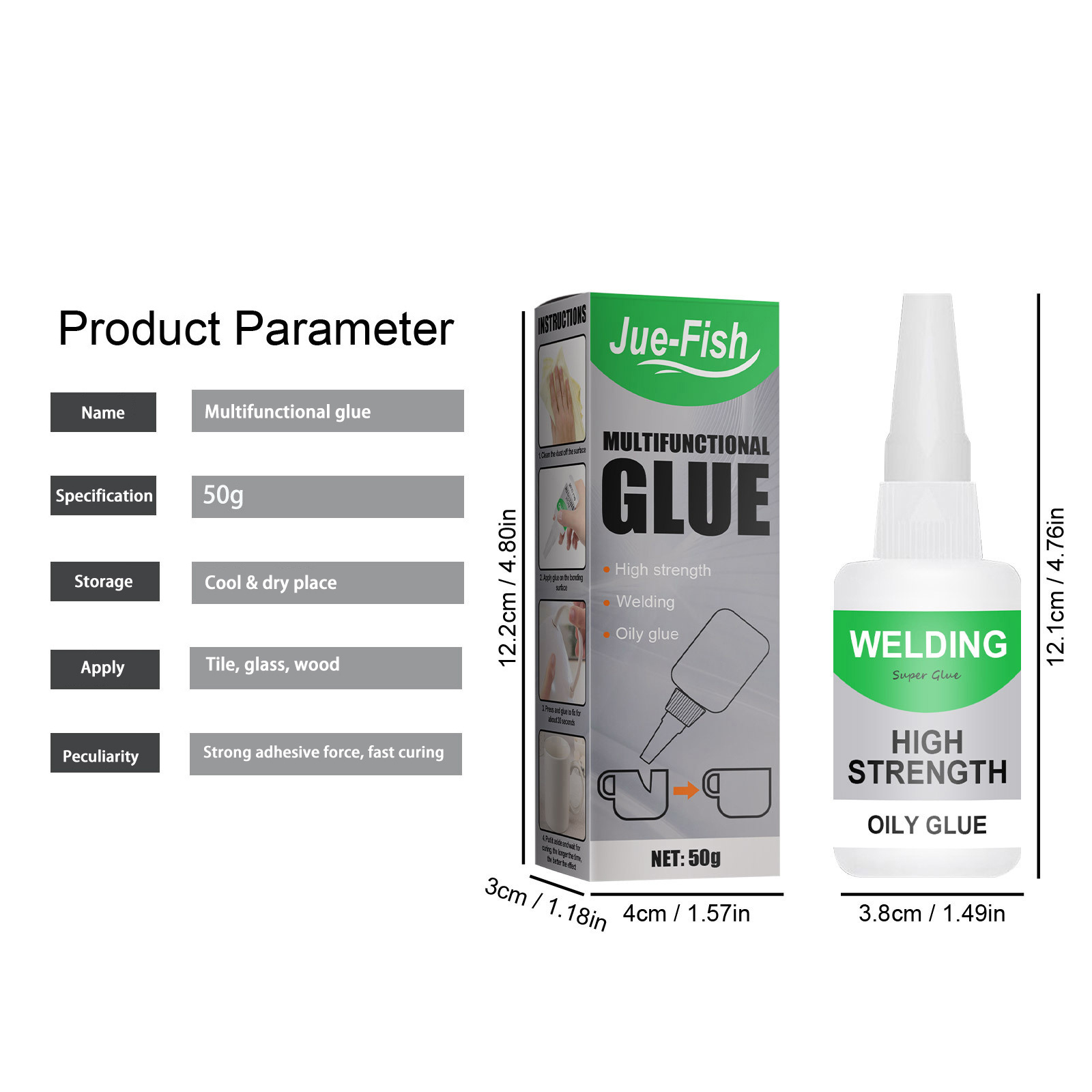 Transparent White 50G Strong Plastic Glue Waterproof PVC Glue Universal Super Glue For Rubber And Plastics Metal Ceramics