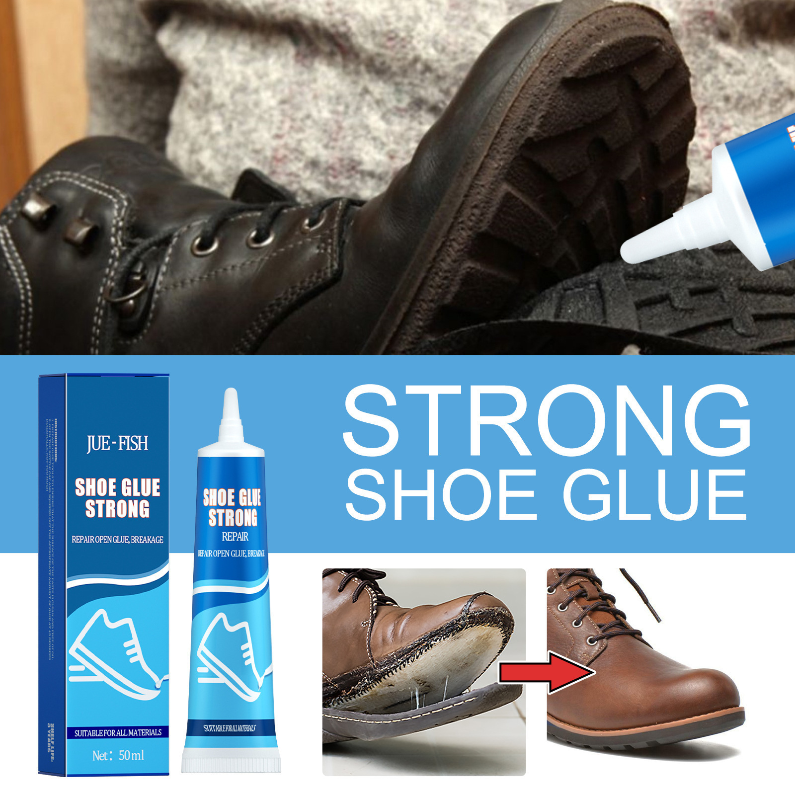 Strong Shoes Leather Restoration Adhesive Chemical Glue Repair Instant Sealant Adhesive Fast Drying Repair Casting Glue