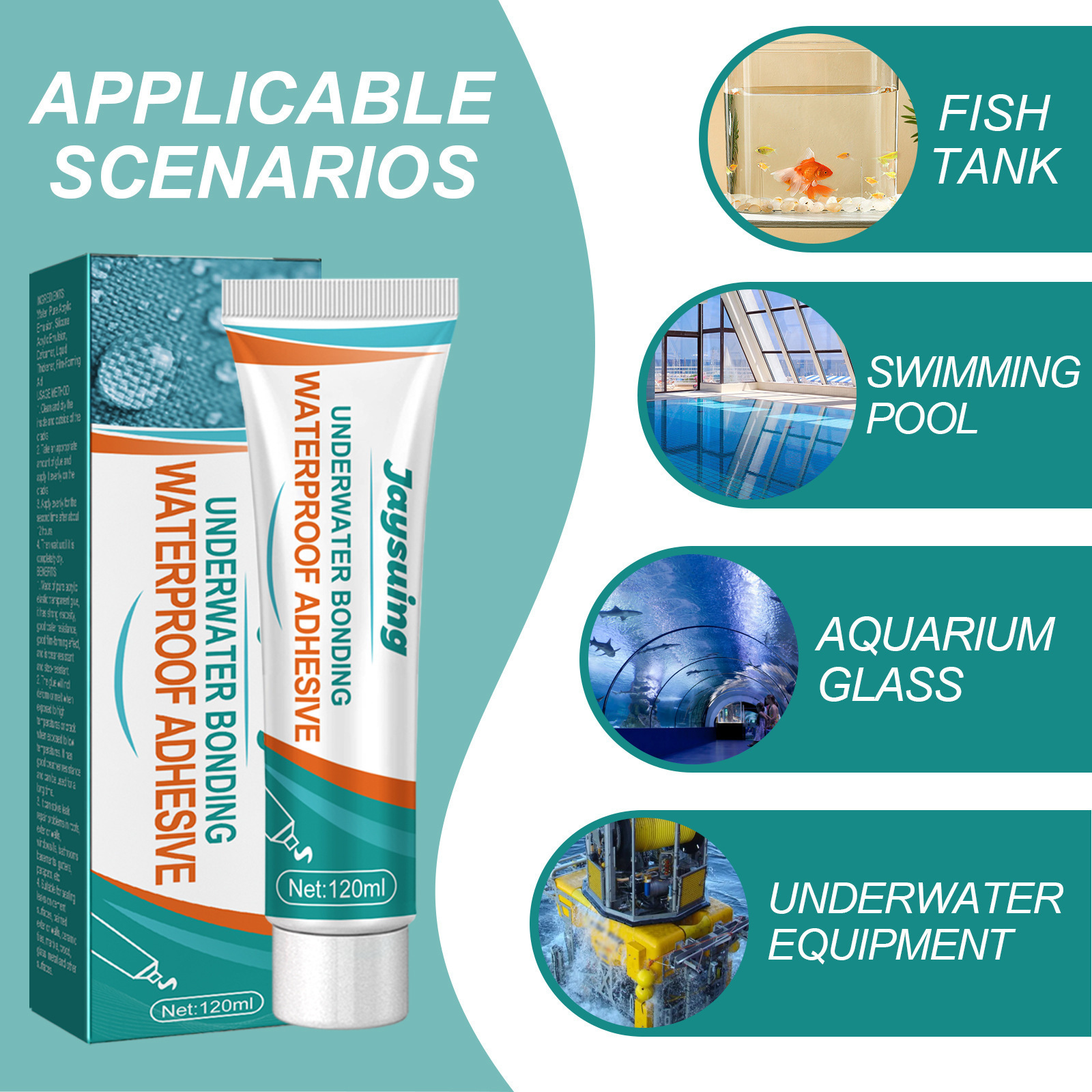 Silicone Fish Tank Sealant Epoxy Resin Transparent Epoxy Resin Glue Repair Chemical instant  Fast Drying Repair Glue Adhesive