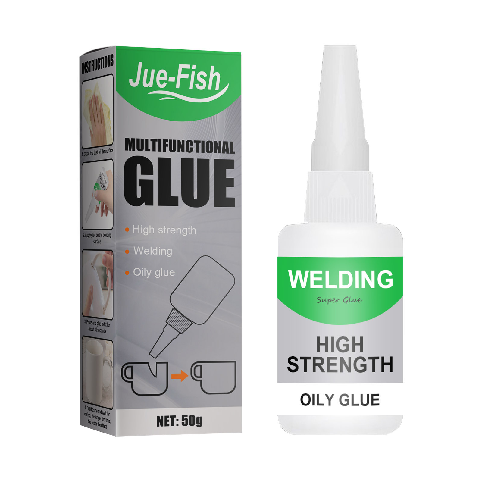 Transparent White 50G Strong Plastic Glue Waterproof PVC Glue Universal Super Glue For Rubber And Plastics Metal Ceramics