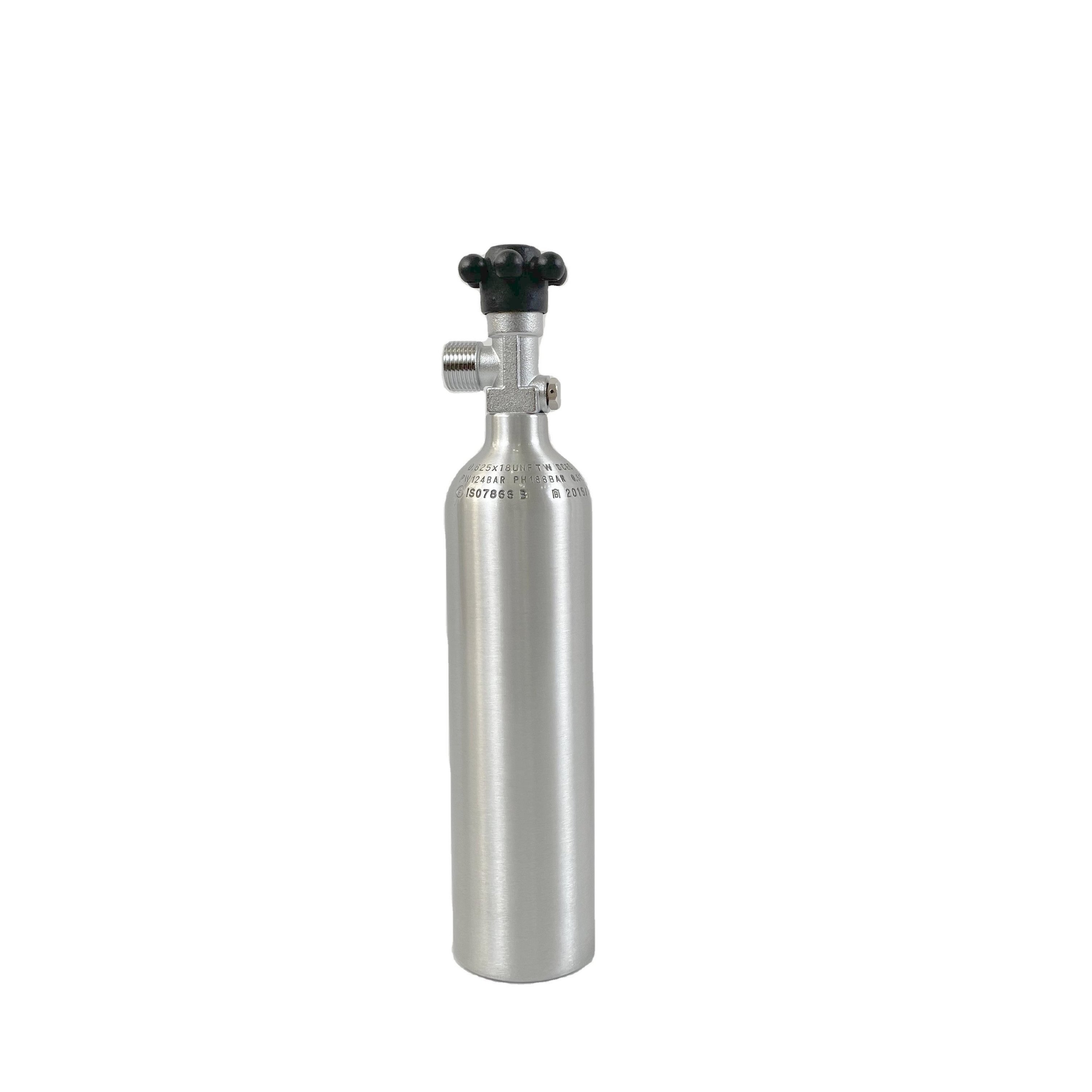 Hot sale high quality 0.5L aquarium cylinder co2 tank with w21.8 handle lateral valve