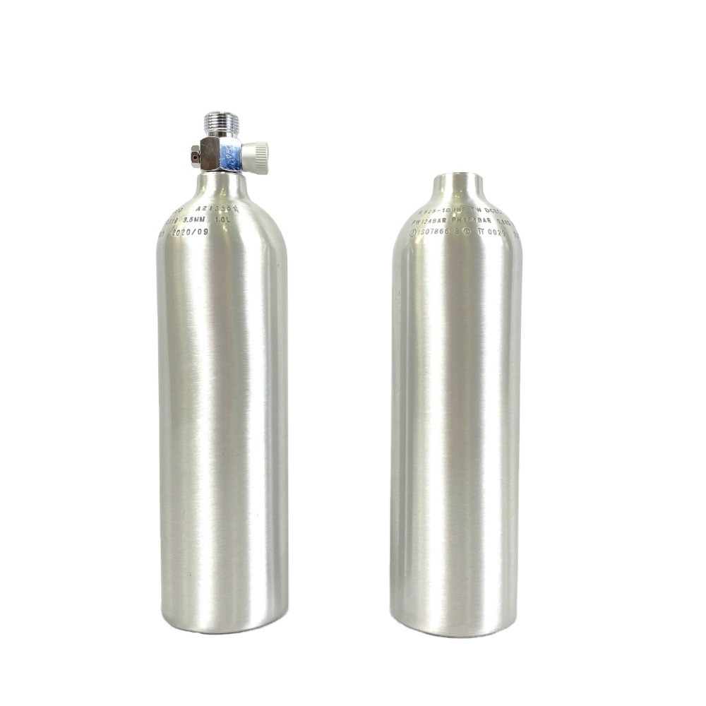 TPED 20oz 0.8L aquarium plant tank co2 gas cylinder with w21.8 on/off valve