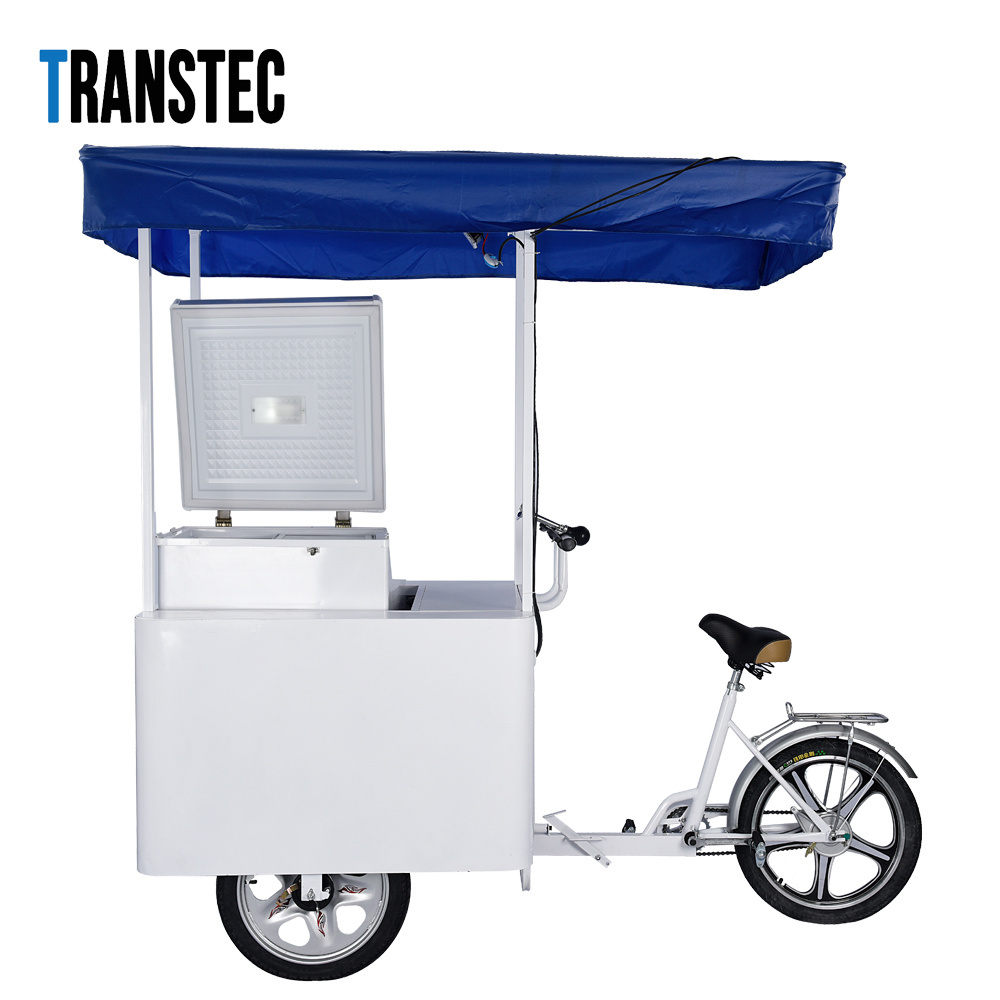 108L solar freezer Ice cream tricycle/trike/bicycle/cart with Solar/DC/battery powered Ice cream freezer