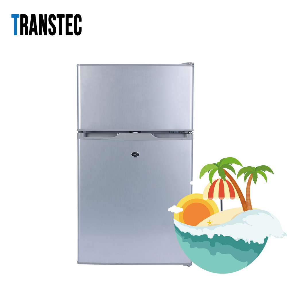 White Upright refrigerator with Lock and Key Apartment Small Size Fridge Refrigerator with Solar Panel