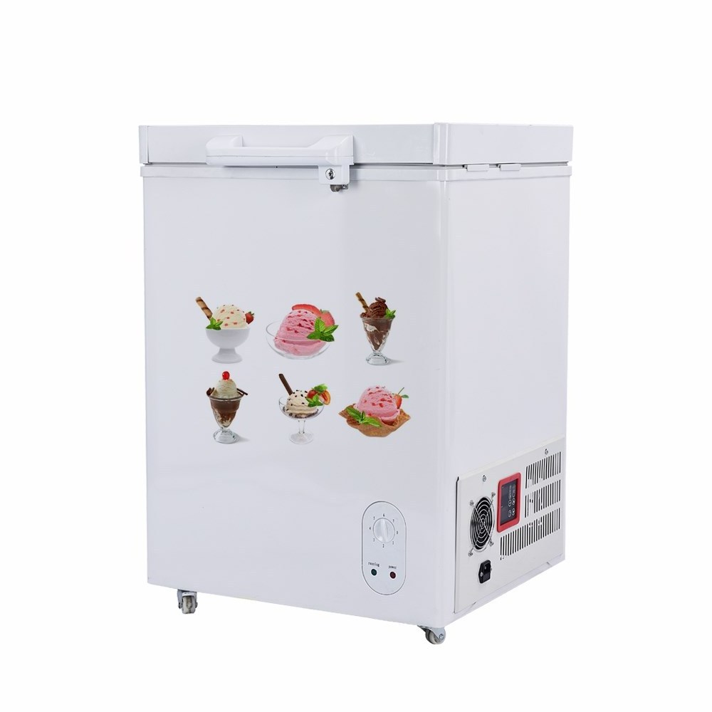 Table Mini Freezer Solar Powered Top Open Single Door with Lock & Key Chest Deep Freezer BD/BC-86