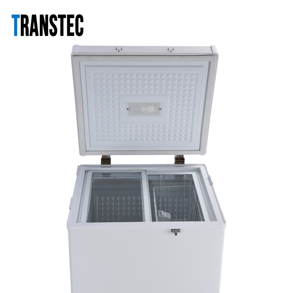 Table Mini Freezer Solar Powered Top Open Single Door with Lock & Key Chest Deep Freezer BD/BC-86