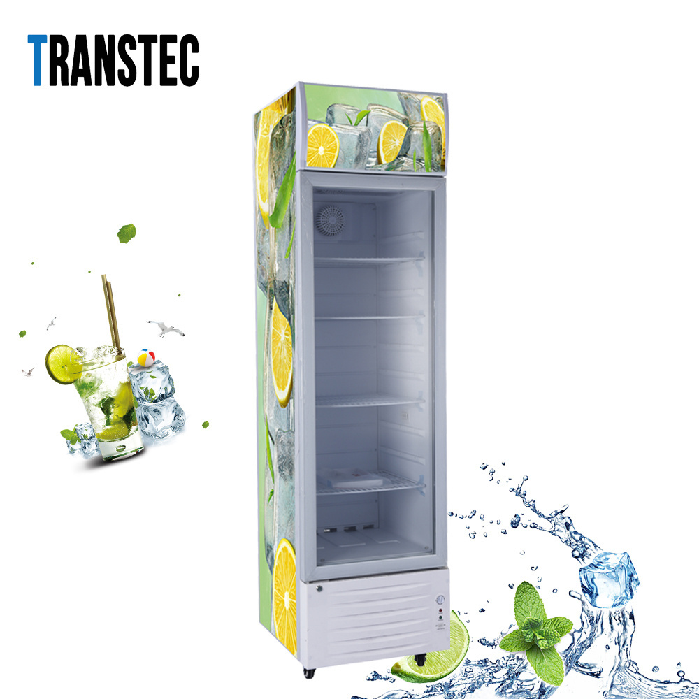 Cost effective Glass Door Cola beverage beer Pepsi display Fridge run on solar system 268 litres energy saving