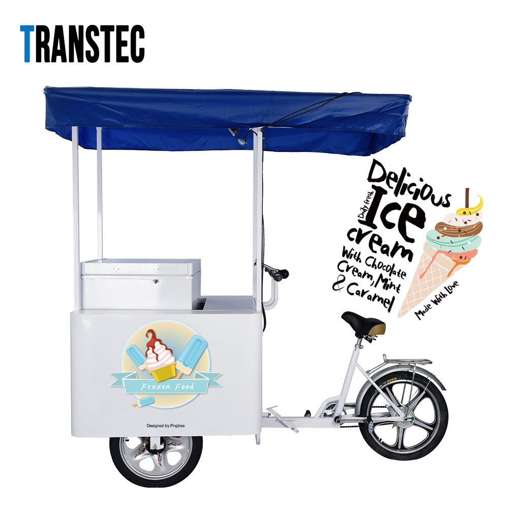 108L solar freezer Ice cream tricycle/trike/bicycle/cart with Solar/DC/battery powered Ice cream freezer