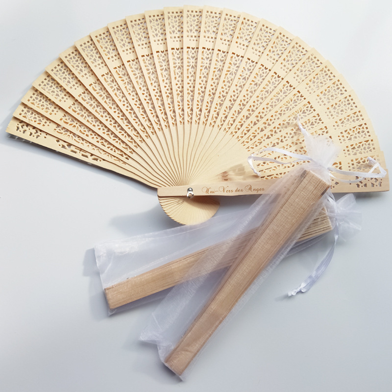 Chinese carved folding fragrance wood hand fan wedding fan