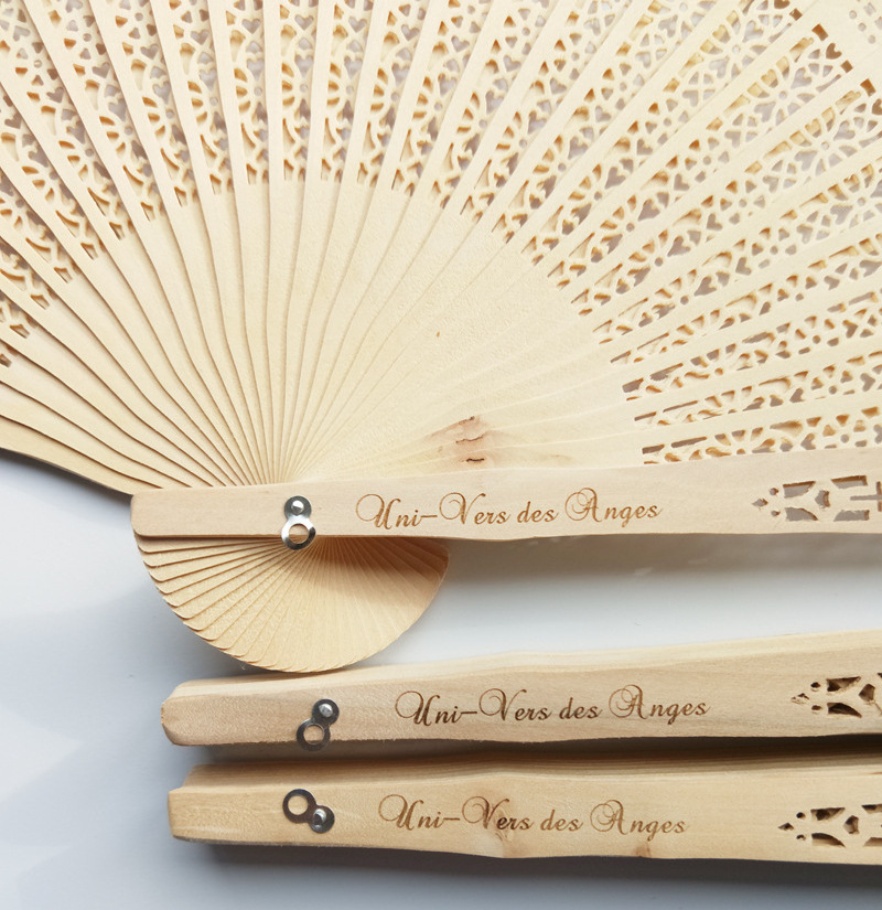 Chinese carved folding fragrance wood hand fan wedding fan