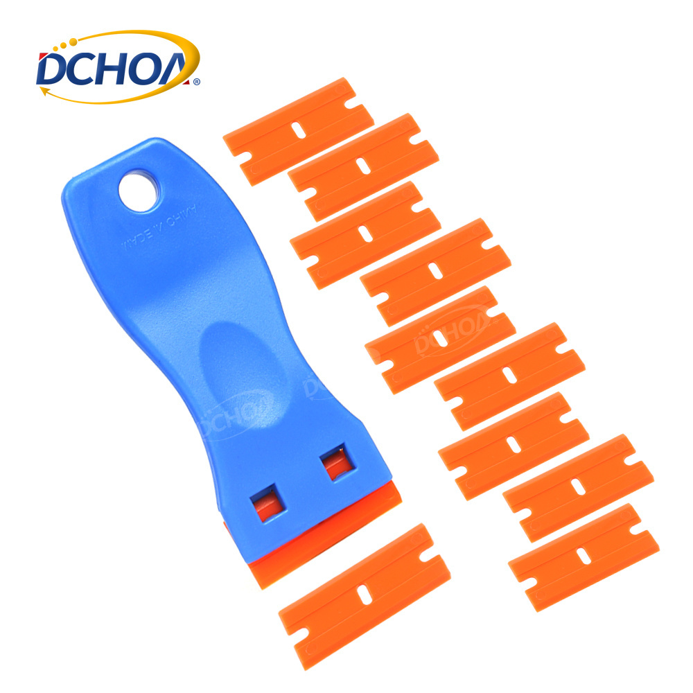 DCHOA Plastic Razor Blade Glass Car Scraper For Label Removal Tool Sticker Remover Scraper Tool