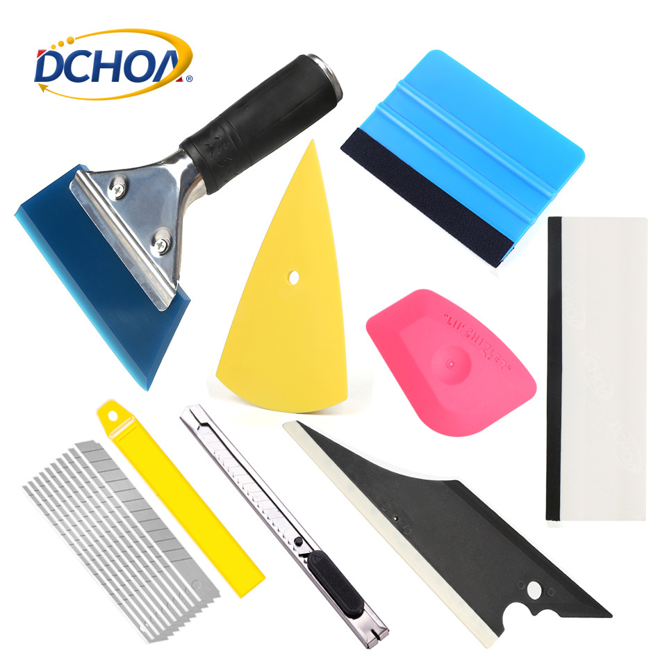 DCHOA Craft Vinyl Tools Vehicle Vinyl Install Scraper Squeegee Set Auto Window Tint Car Vinyl Wrap Kit Car Wrapping Tools