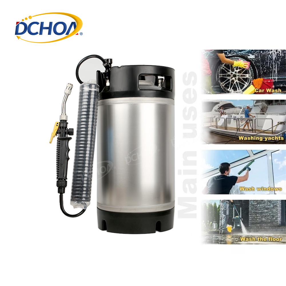 DCHOA 9.5-Litre Portable Stainless Steel Car TPU PPF Film Install High-Pressure Water Tank Window Tint Keg Sprayer