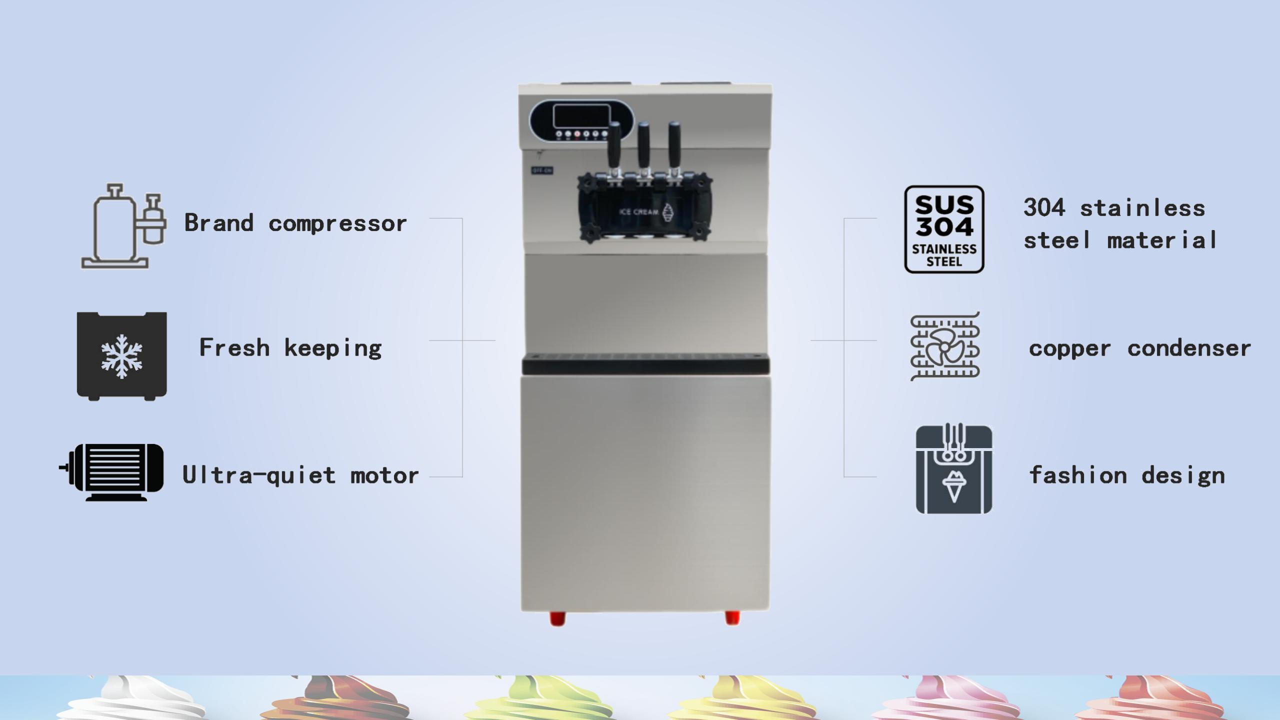 Brenu manufacture automatic Compact Design Cost-effective Liquid Nitrogen Kitchen Freezer Ice Cream Machine