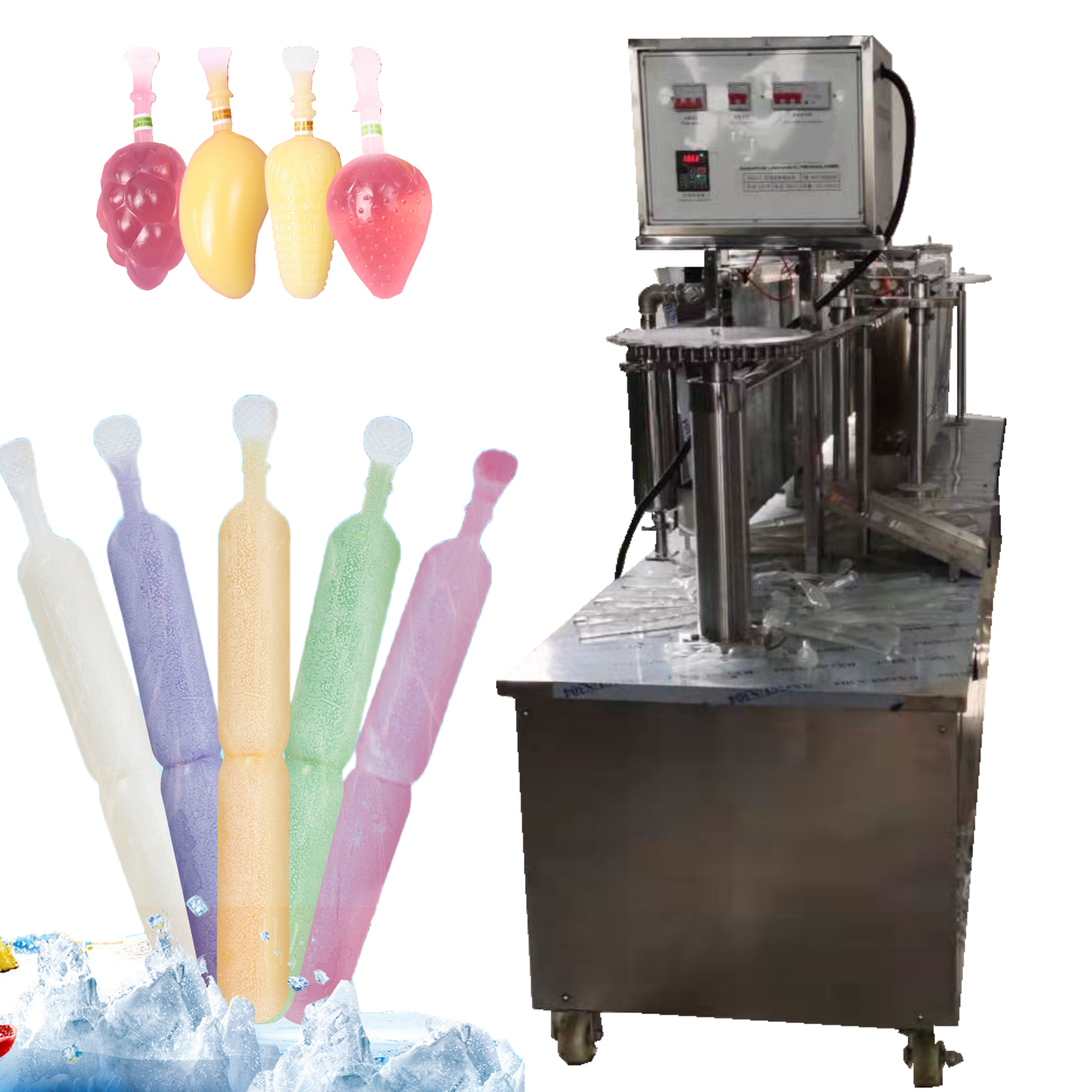 Synthetic Juice Ice Pop Filling Frozen Product Plastic Tube And Sealing  Lolly Jelly Liquid Fillig Machine