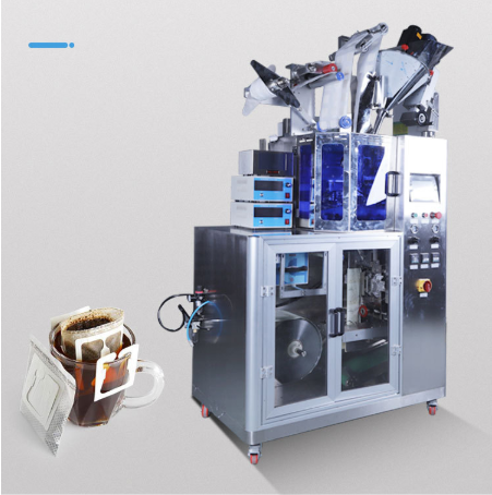 High quality automatic vertical form seal double filter bag hanging ear Drip coffee pouch pyramid tea packing machine