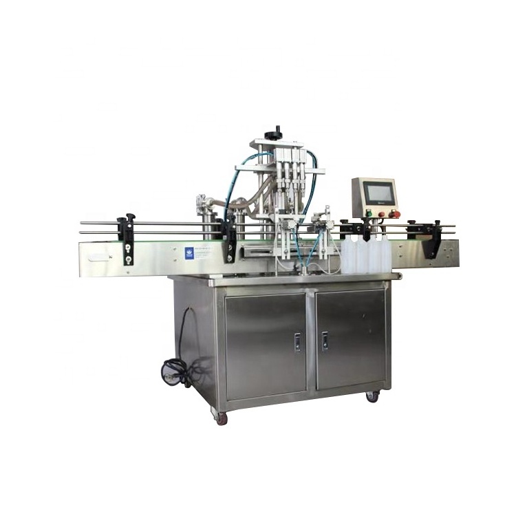 4 heads fully automatic volumetric detergent sauce oil jam vial wine cup paste water liquid small bottles filling machine