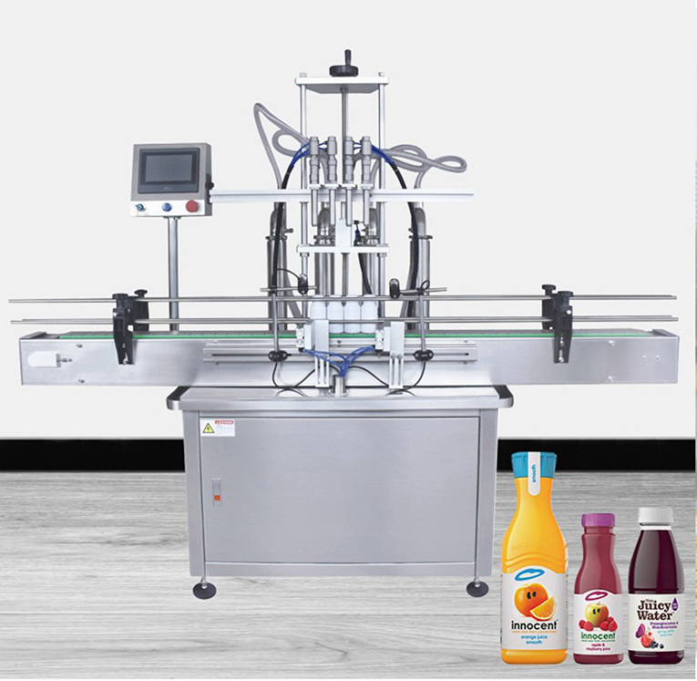 4 heads fully automatic volumetric detergent sauce oil jam vial wine cup paste water liquid small bottles filling machine