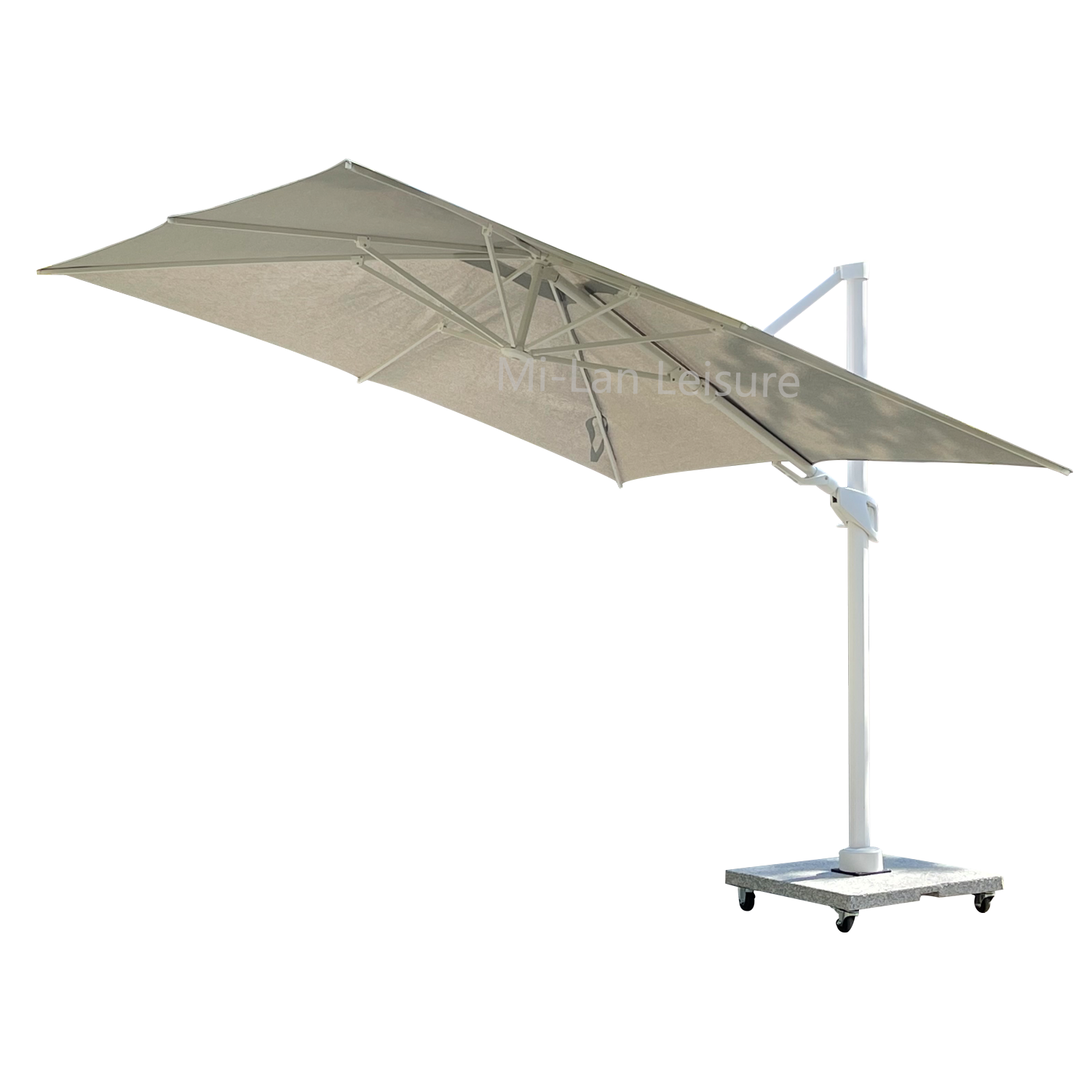 outdoor cantilever umbrella base 90KG square patio umbrella granite holder with locking wheels marble umbrella base