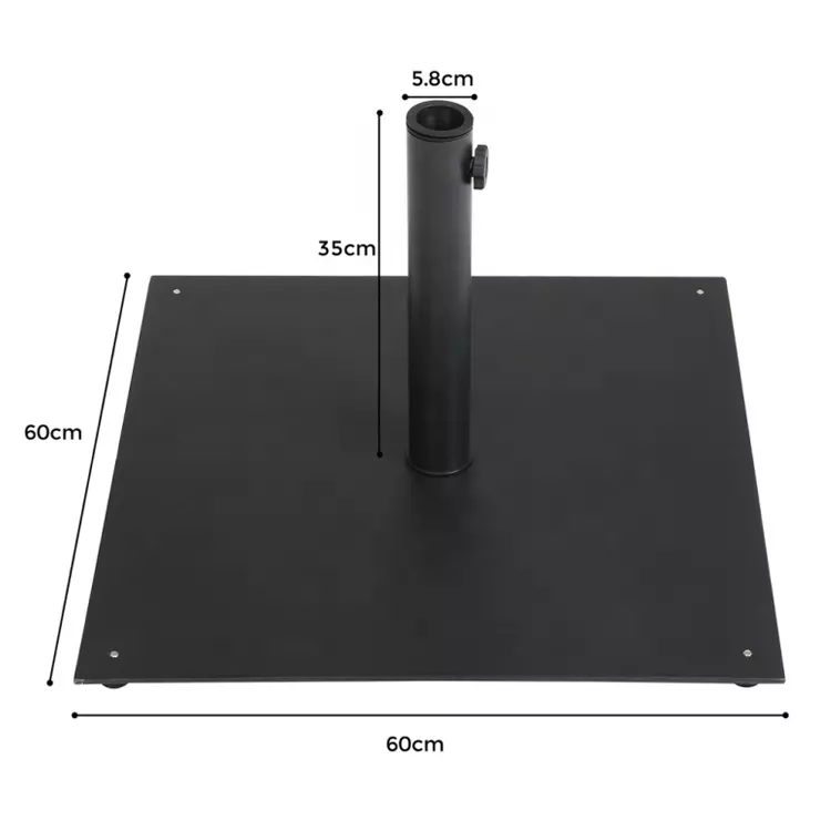 17KGS Outdoor Steel Plate Square Flat Metal Umbrella Base suitable for pole 38/48/58mm patio umbrellas & bases