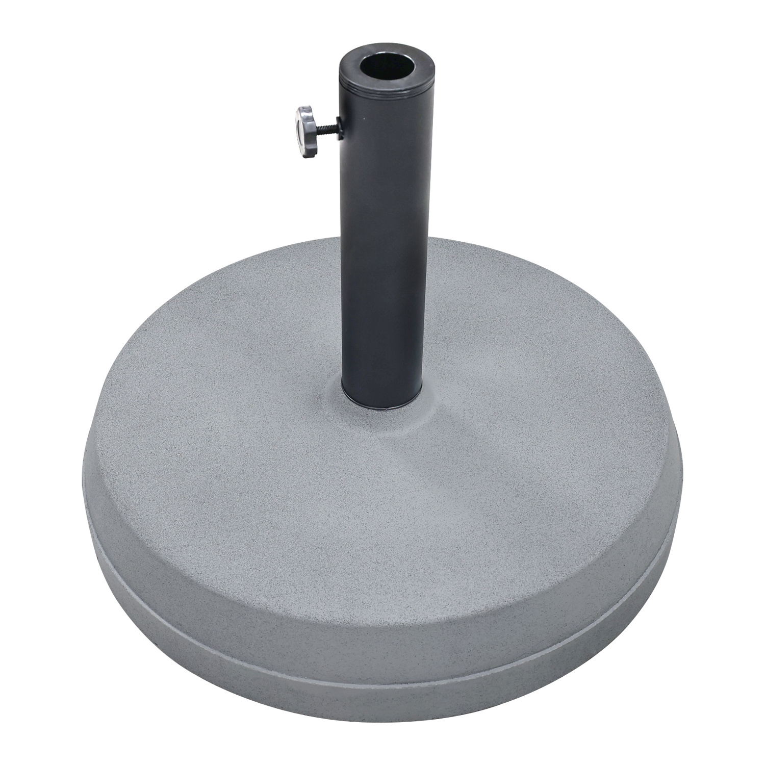 heavy concrete and steel round outdoor parasol patio umbrella base