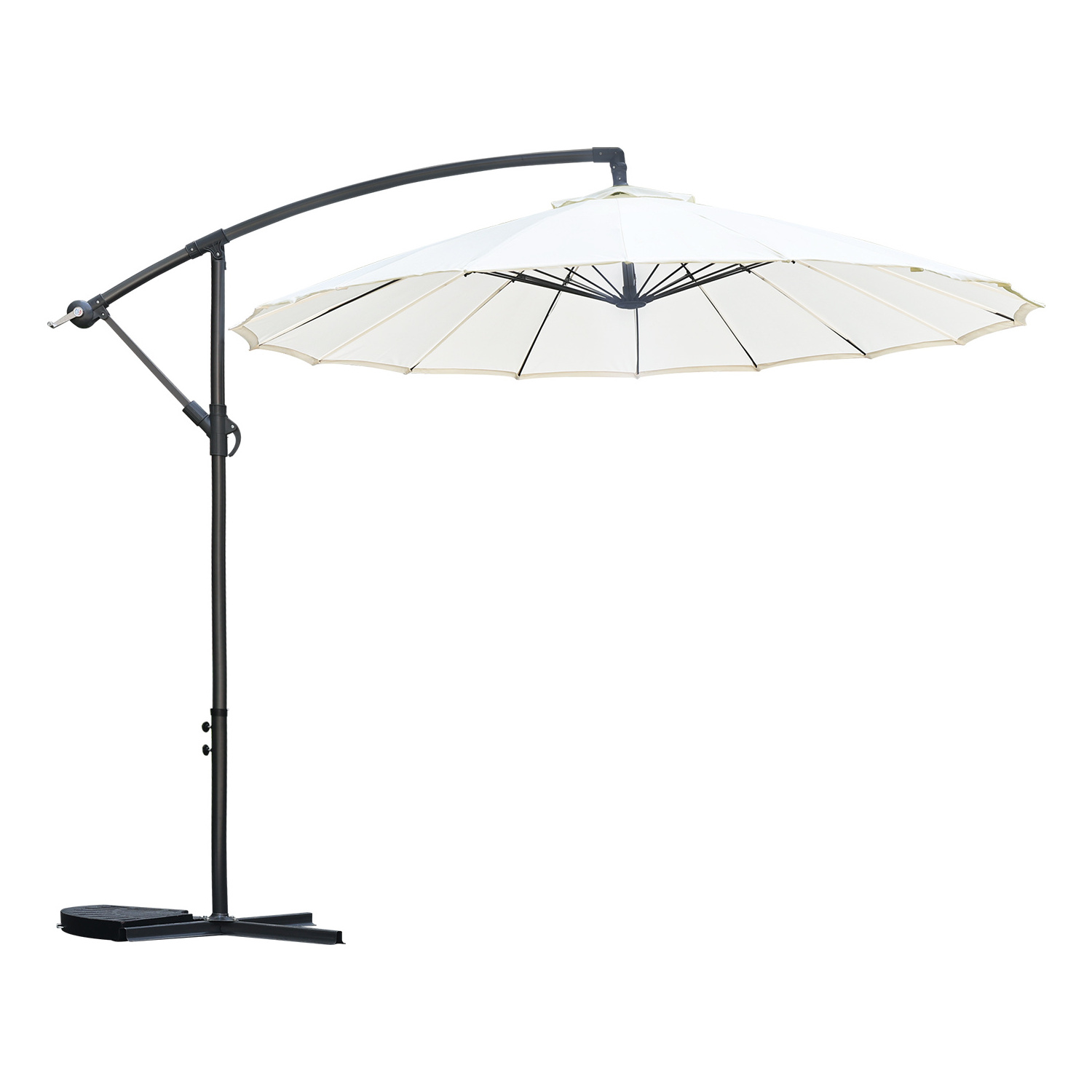 2.7m Solar Sun Patio Umbrella With Led Lights Hanging Umbrella Patio Umbrella Outdoor For Garden Table